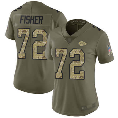 Women Kansas City Chiefs #72 Fisher Eric Limited Olive Camo 2017 Salute to Service Football Nike NFL Jersey